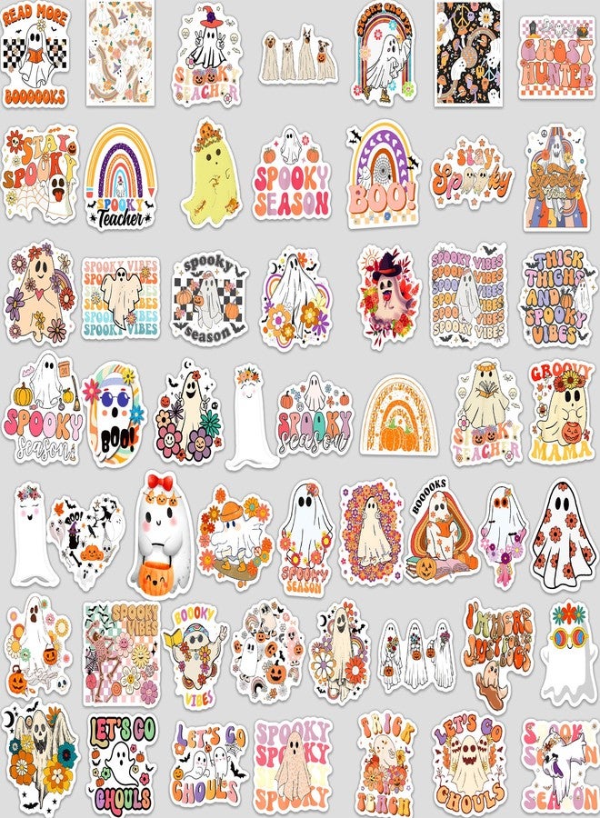 FUULOXE 100PCS Halloween Ghost Stickers Waterproof Vinyl Cute Ghost Stickers for Water Bottle Laptop Computer Phone Halloween Party Favors - Image 2